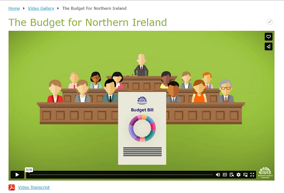 Screenshot of animation - The Budget for Northern Ireland