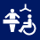 Changing Station and wheelchair accessible toilets symbol