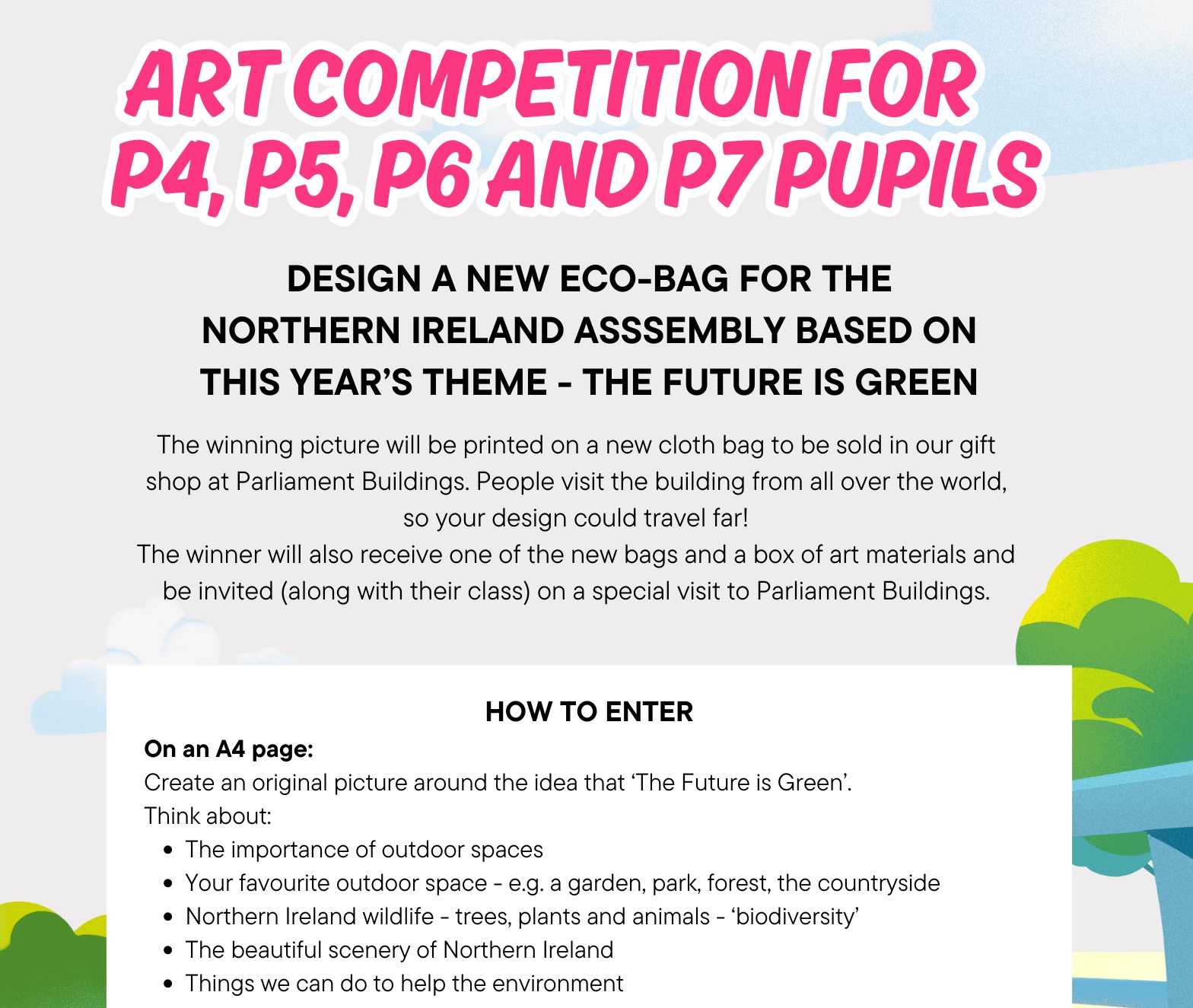 Poster for art competition for P4, 5 & 6 pupils